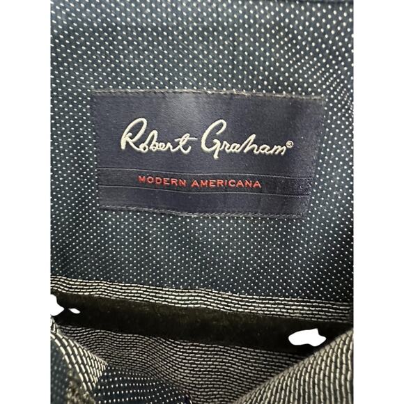 Robert Graham Tailored Fit Navy & White Polka Dot Button-Up Shirt Men's Size XL - Picture 6 of 6